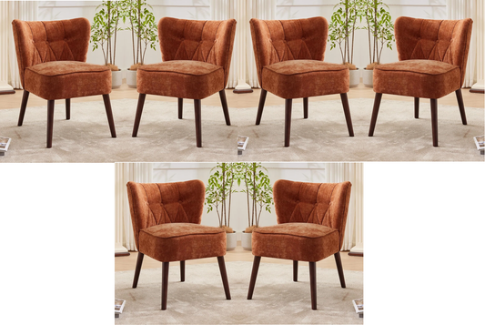 Set of 6 Copper Upholstered Dining Chairs