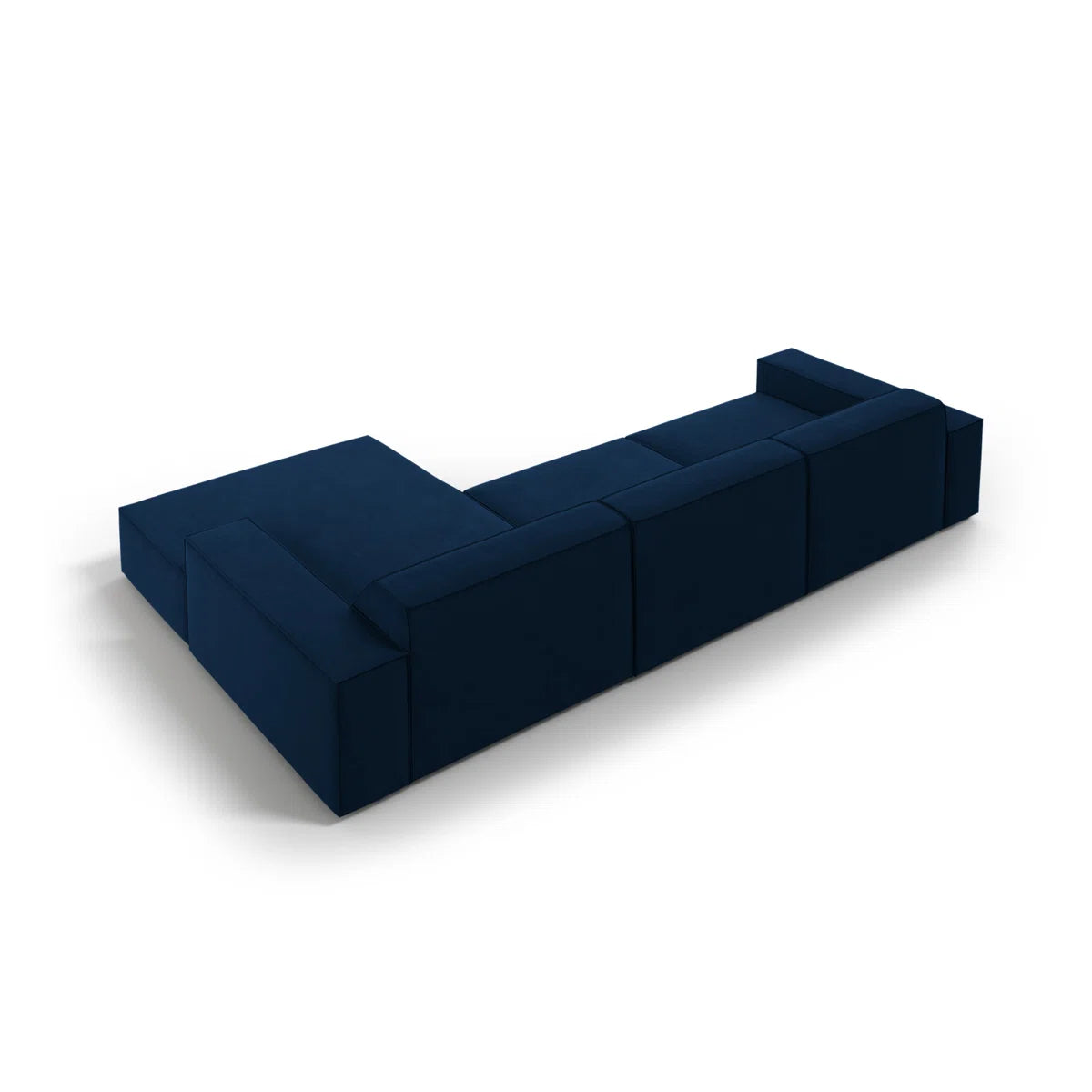 Josie Soft Velour Navy Modern Low Back Corner Sofa