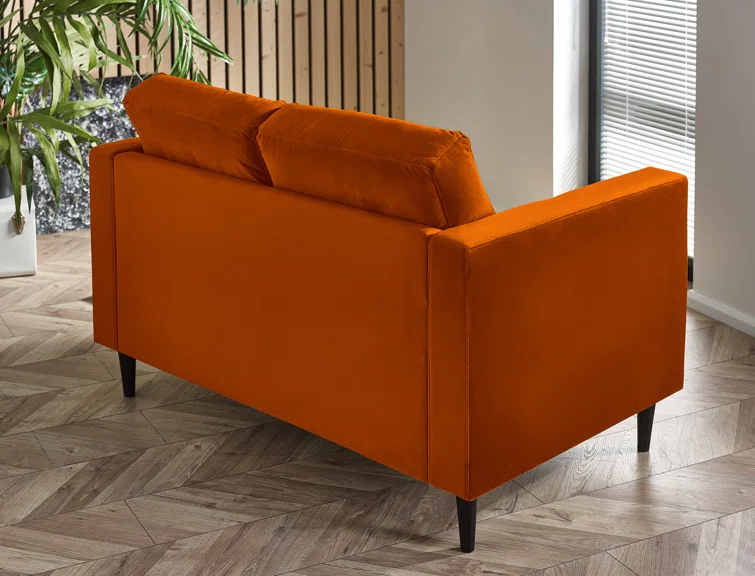 Josie 2 Seater Orange Velvet Retro Sofa