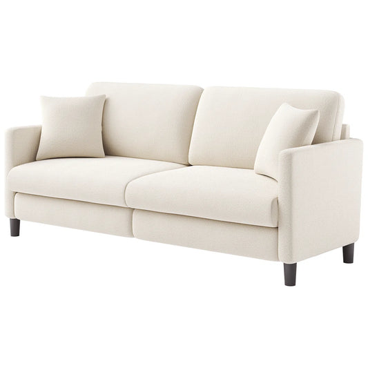 Judith Beige 3 Seater Teddy Velvet Sofa