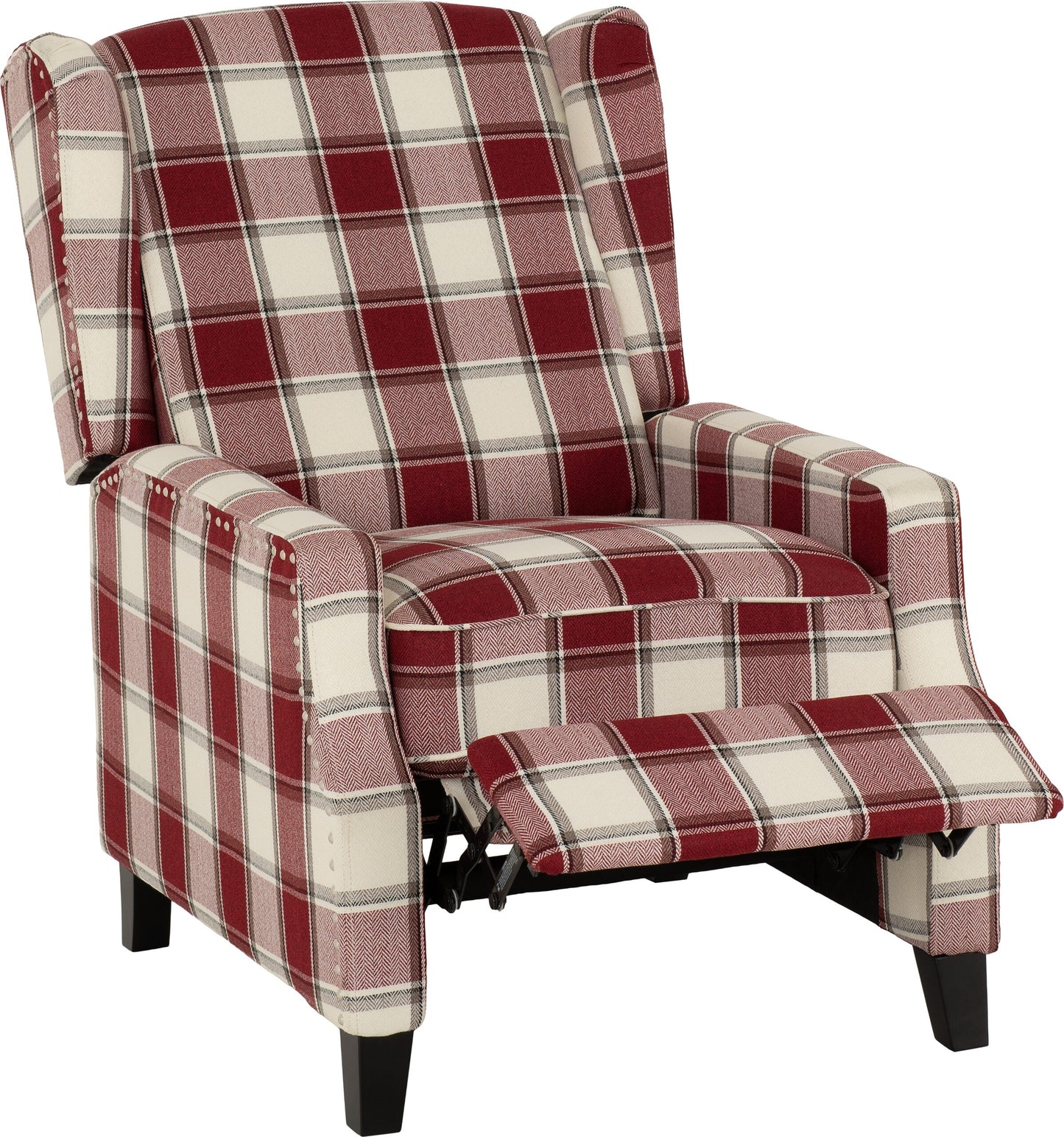 KEN Red Tartan Recliner Chair
