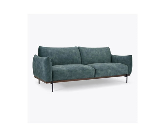 Kaptur 3 Seater Blue Distressed Velvet Sofa