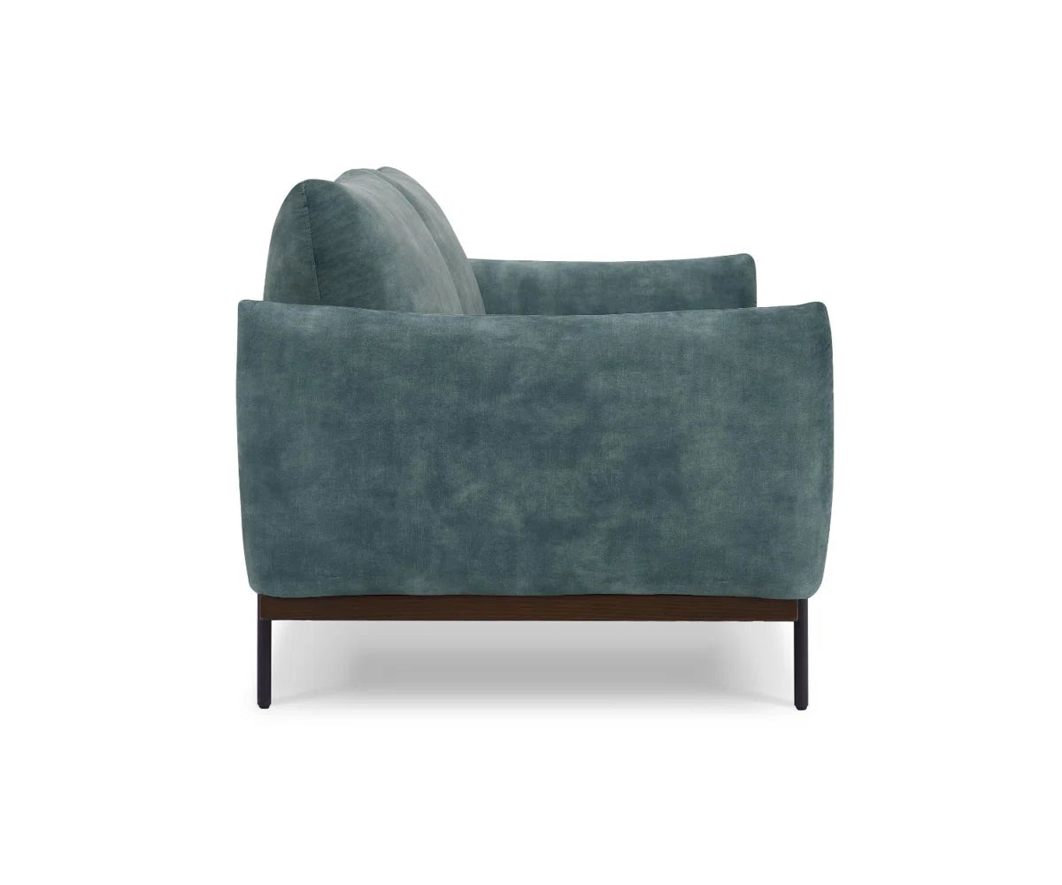 Kaptur 3 Seater Blue Distressed Velvet Sofa