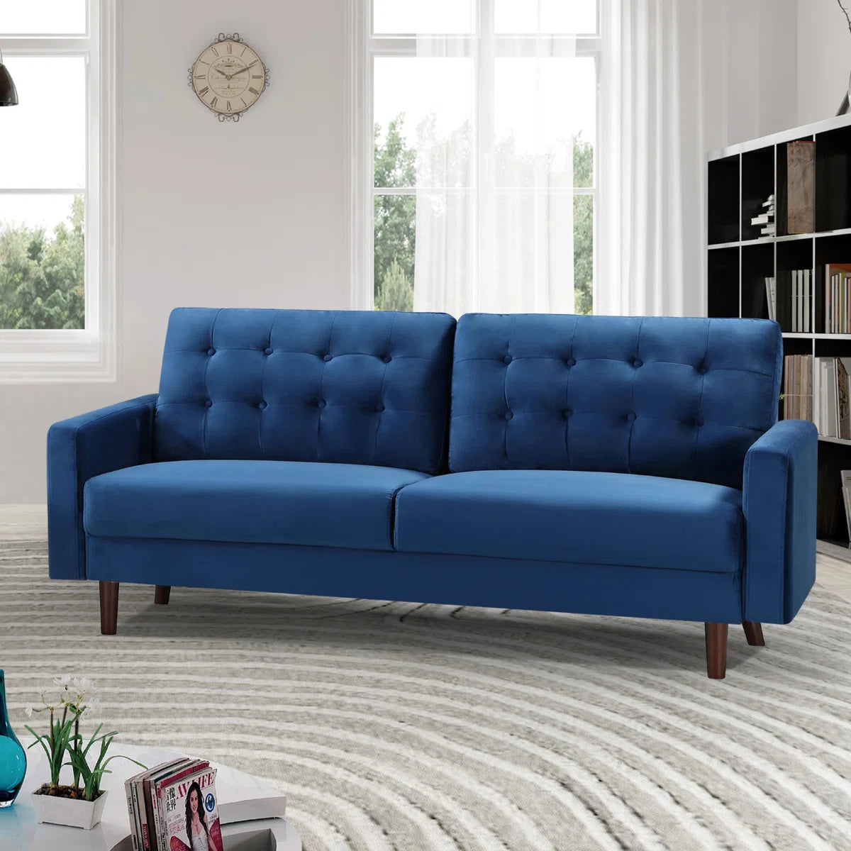 Kaitlyn 3 Seater Blue Velvet Sofa