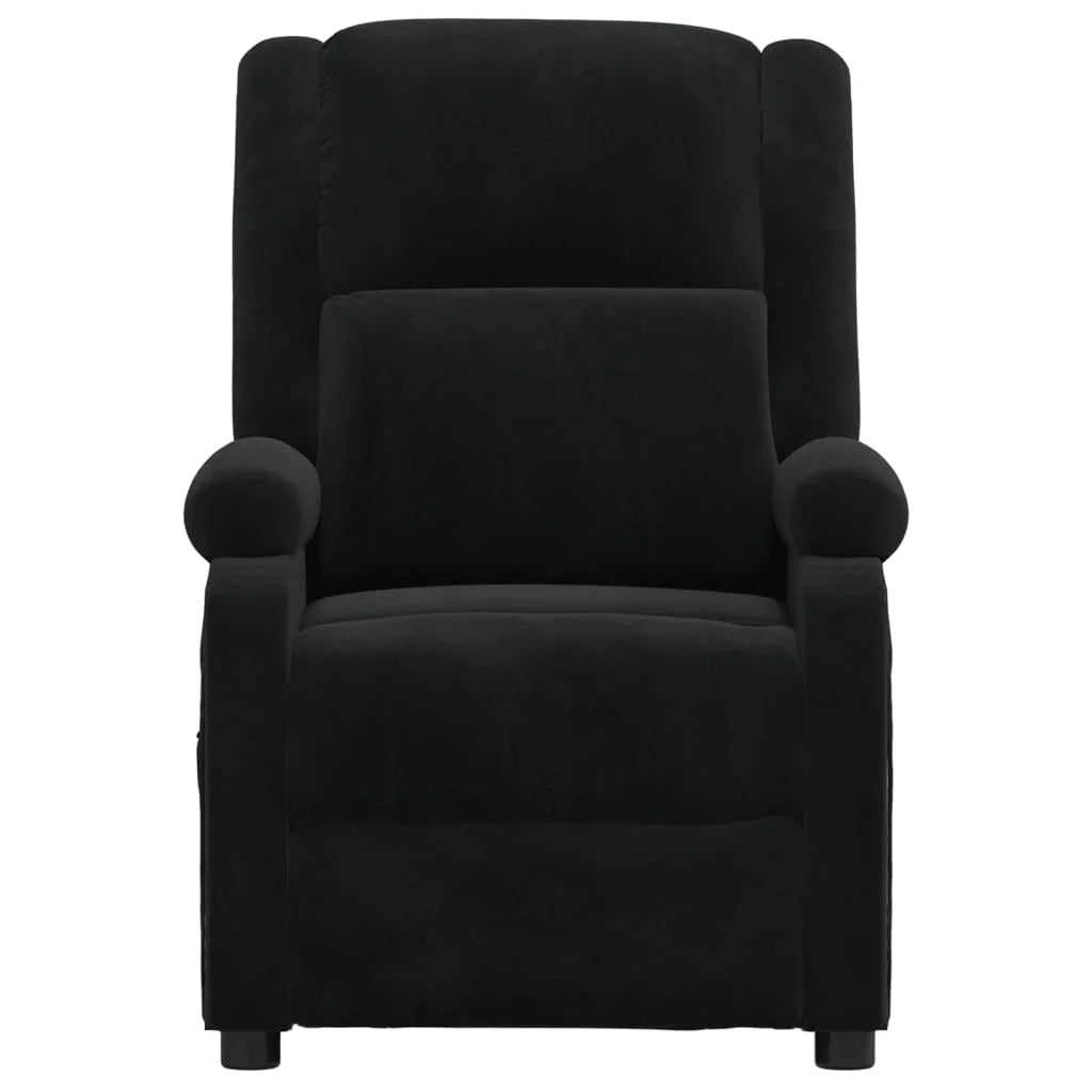 Katy Black Velvet Push Back Recliner