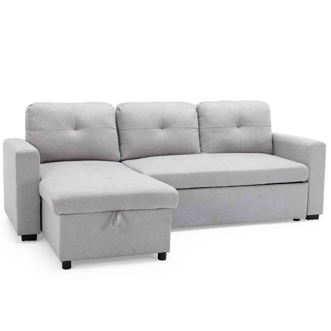 Melissa 3 Seater Light Grey Reversible Storage Sofa Bed