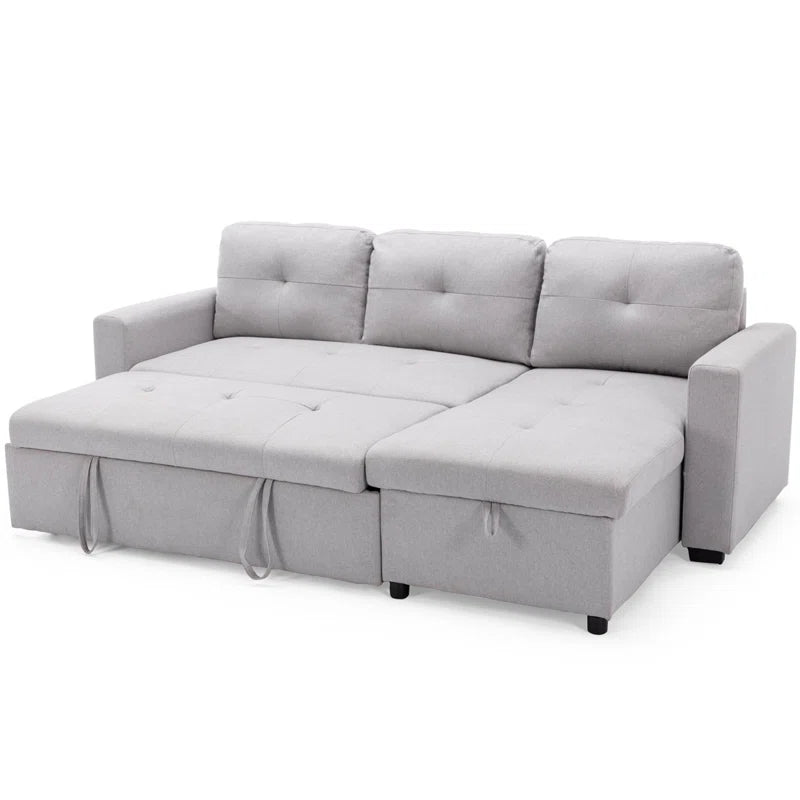 Melissa 3 Seater Light Grey Reversible Storage Sofa Bed