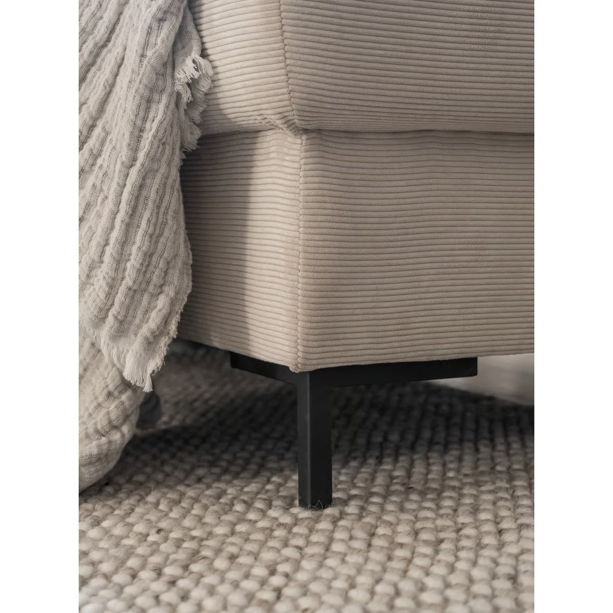 Lily 8 Seater Beige Left Hand Upholstered Corner Sofa Bed