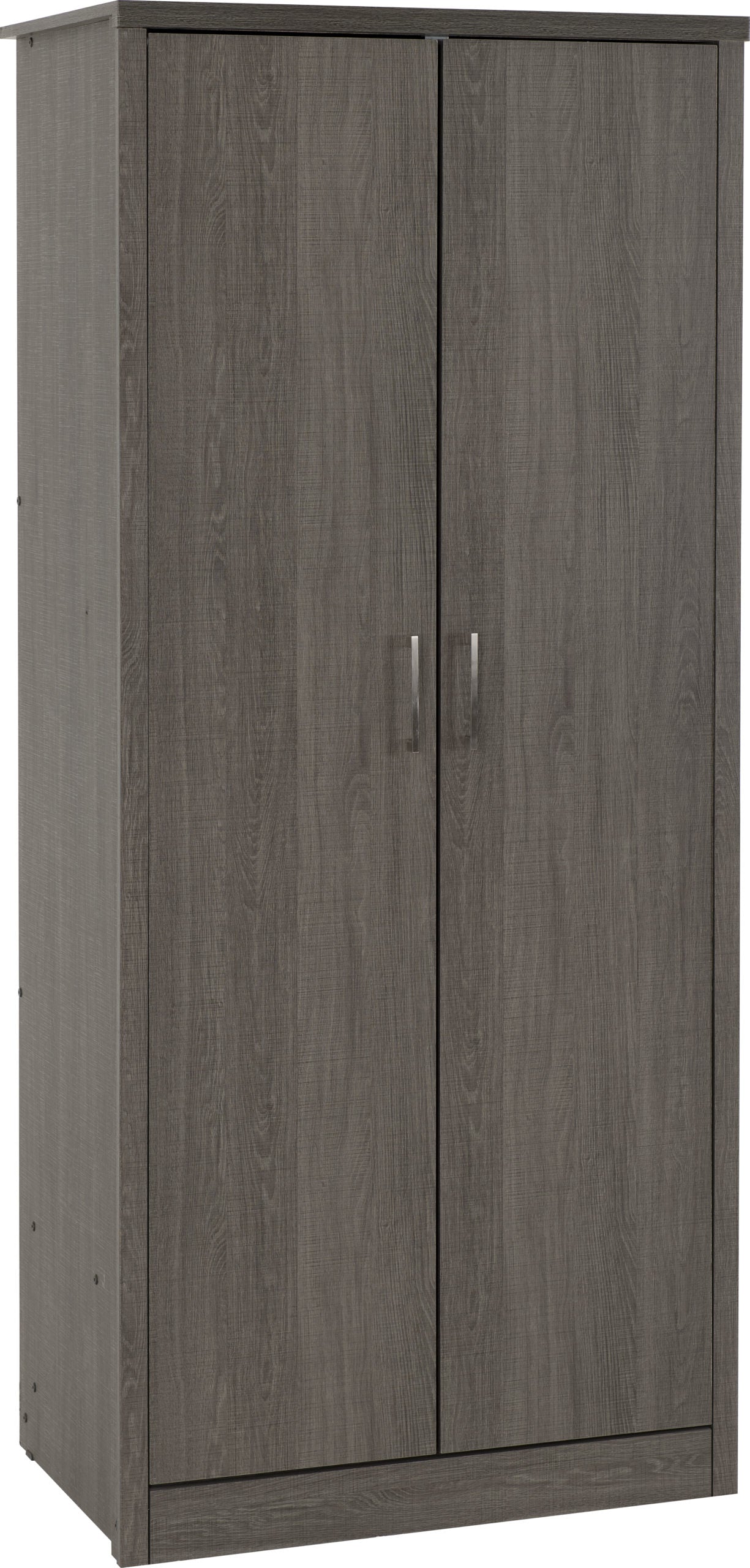 LSB 2 Door Wardrobe - Black Wood Grain