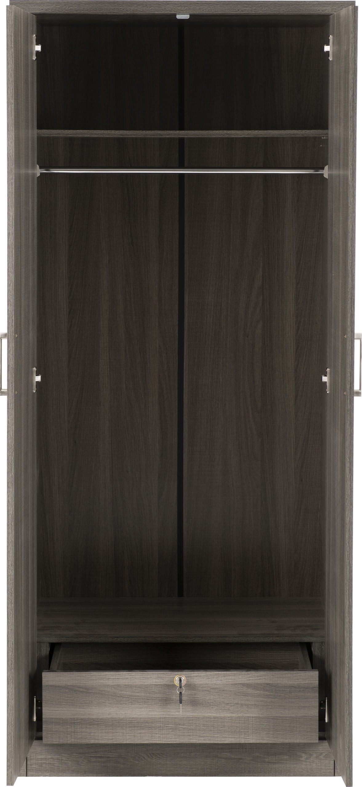 LSB 2 Door Wardrobe - Black Wood Grain