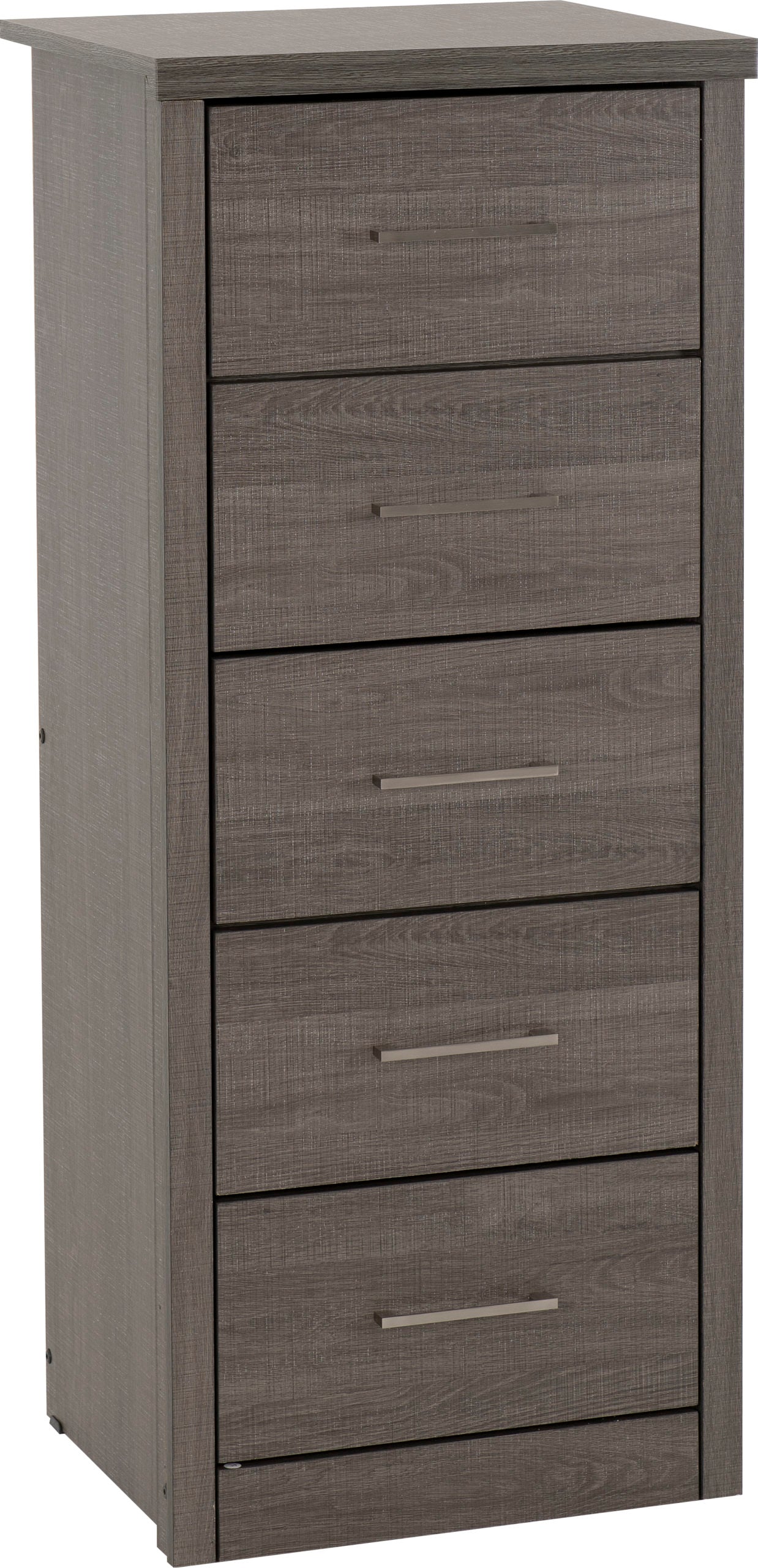 LSB 5 Drawer Narrow Chest - Black Wood Grain
