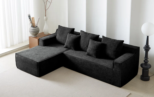 Jacob 4 Seat Black Foam Corner Sofa