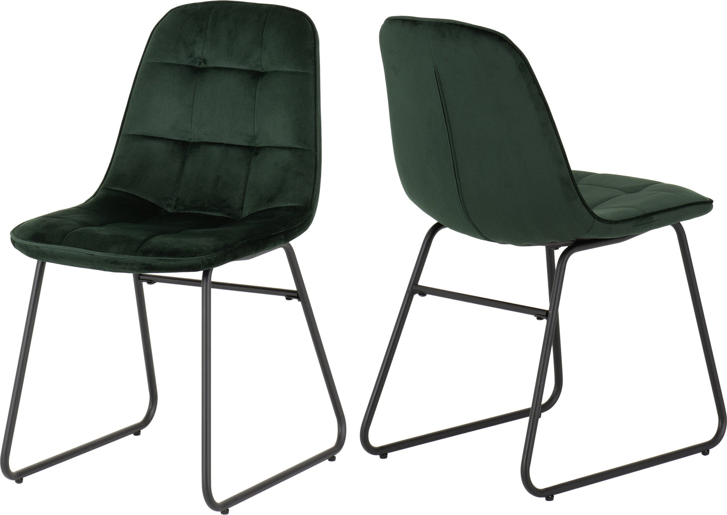 LKS Pair of Velvet Dining Chairs