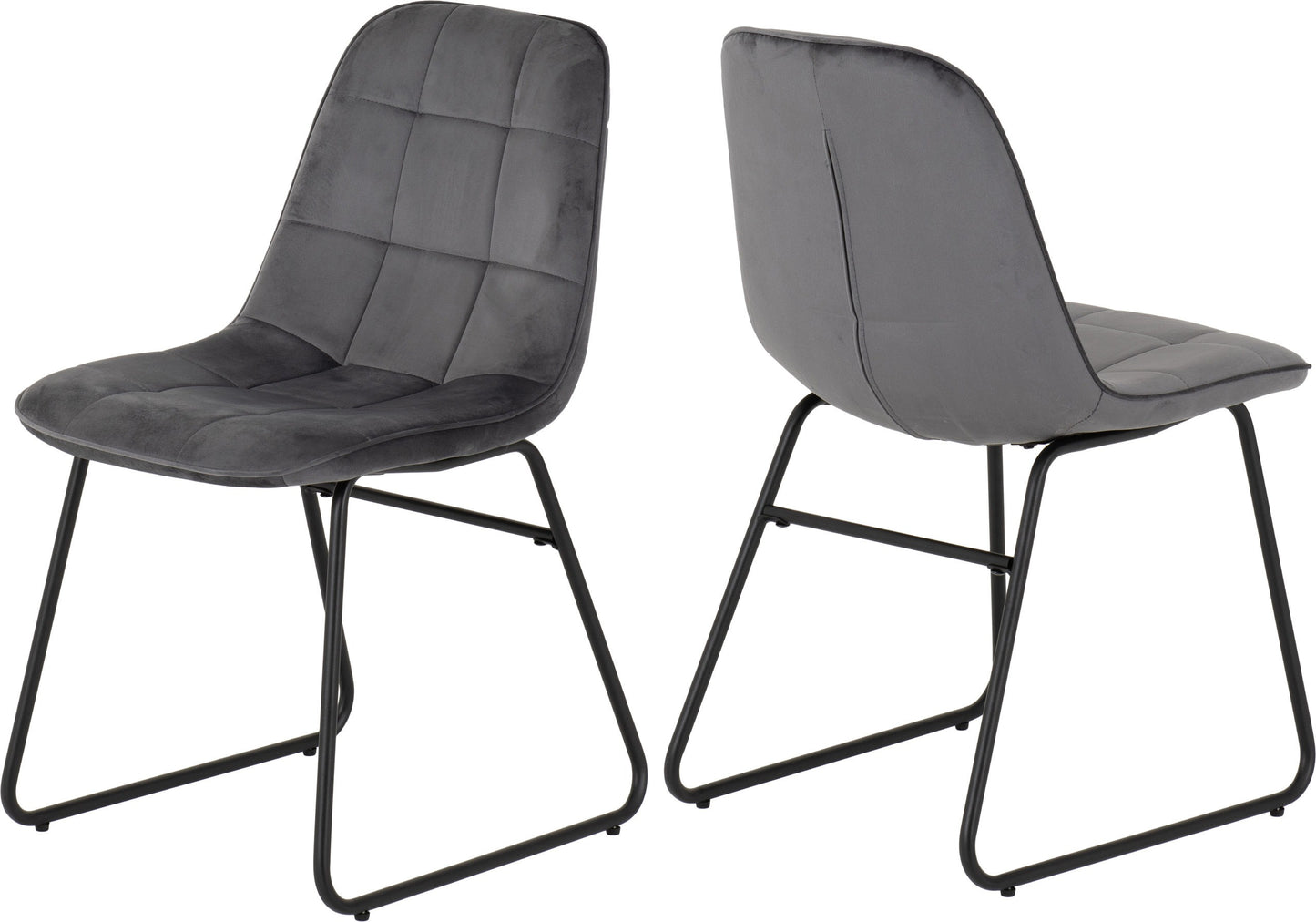 LKS Pair of Velvet Dining Chairs