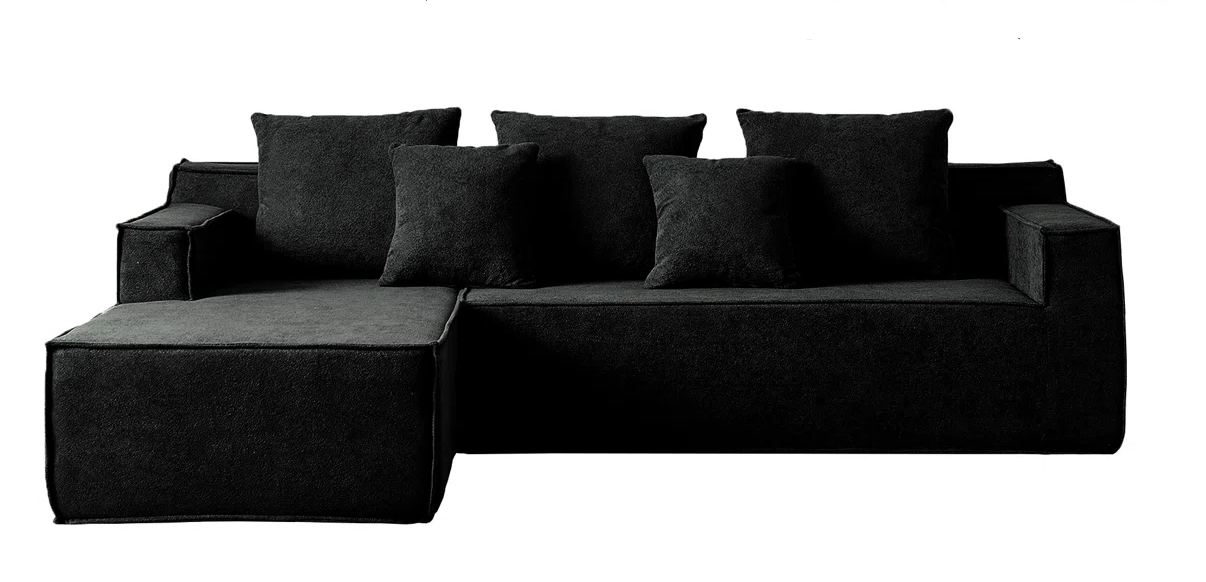 Jacob 4 Seat Black Foam Corner Sofa