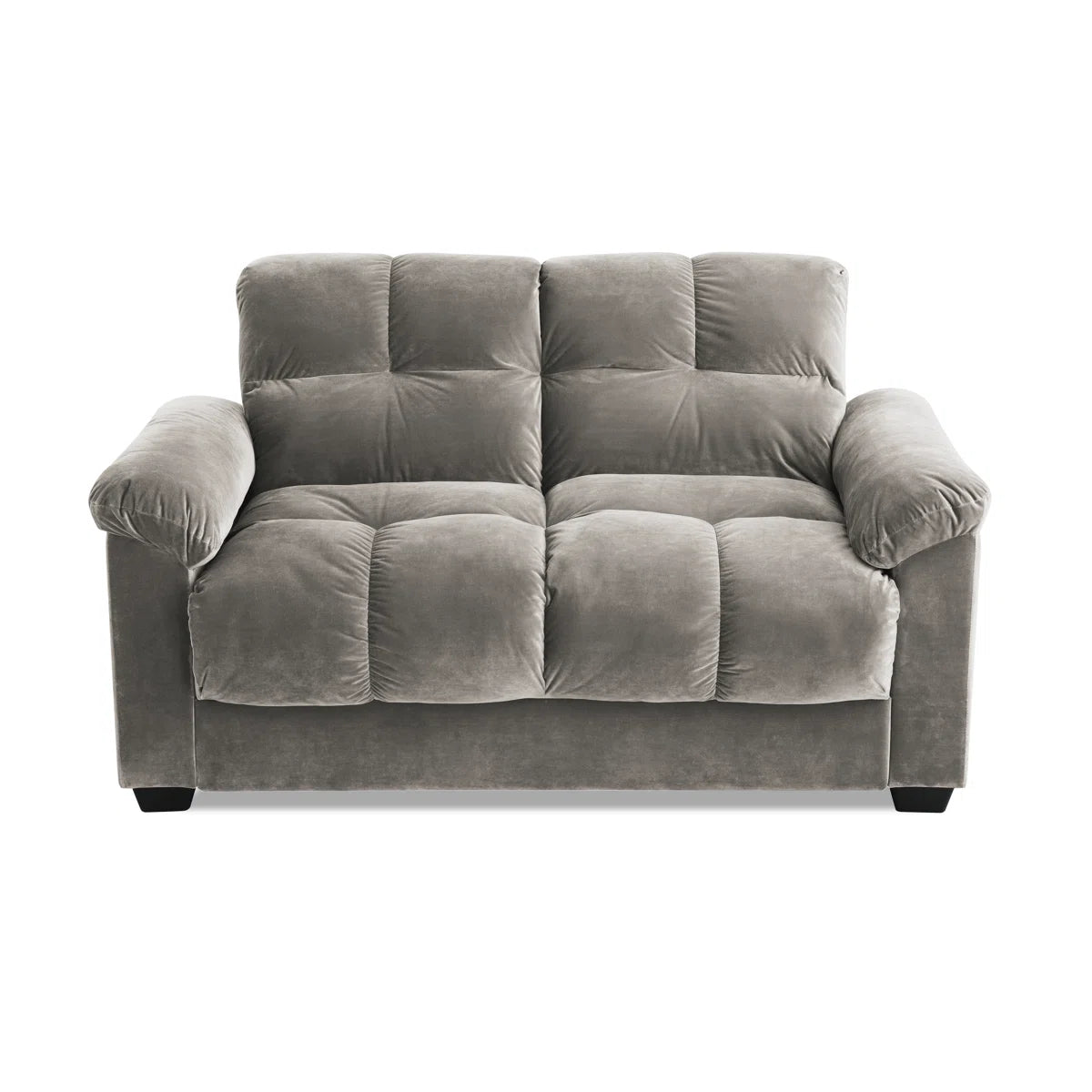 Layman 2 Seat Grey Velvet Clic Clac Storage Sofa Bed