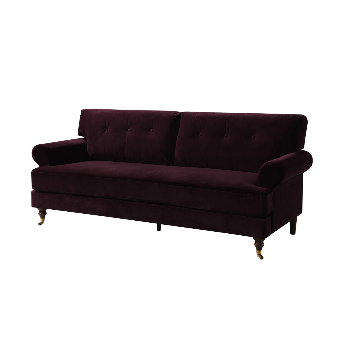 Lenny 3 Seat Damson Velvet Sofa