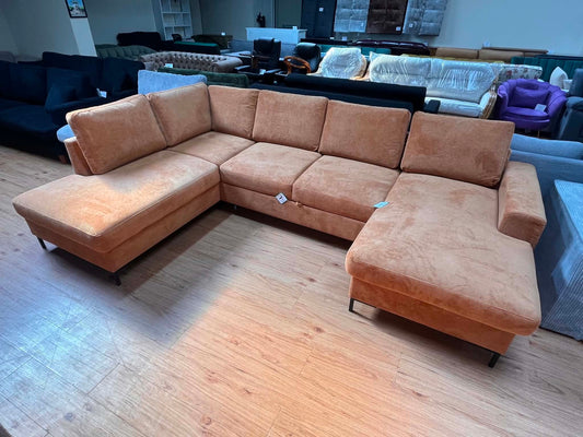 Poppy Orange Corner Sofa