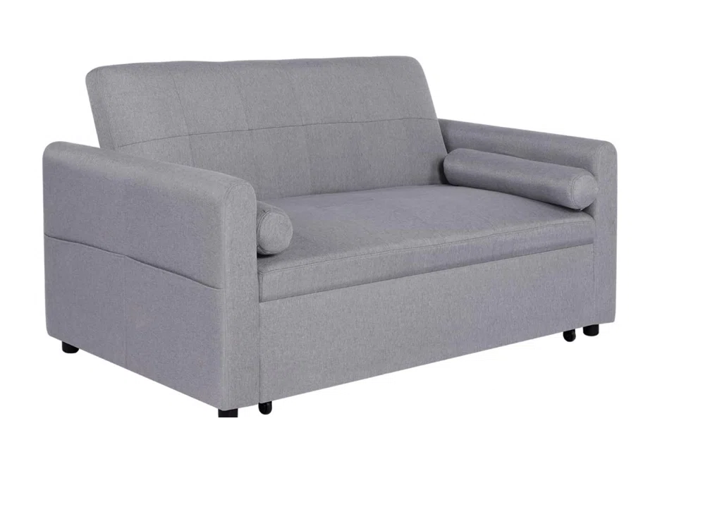 Lowen 2 Seat Grey Linen Sofa Bed with USB Chargers
