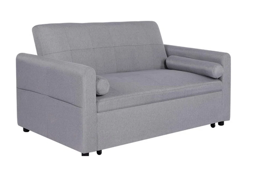 Lowen 2 Seat Grey Linen Sofa Bed with USB Chargers