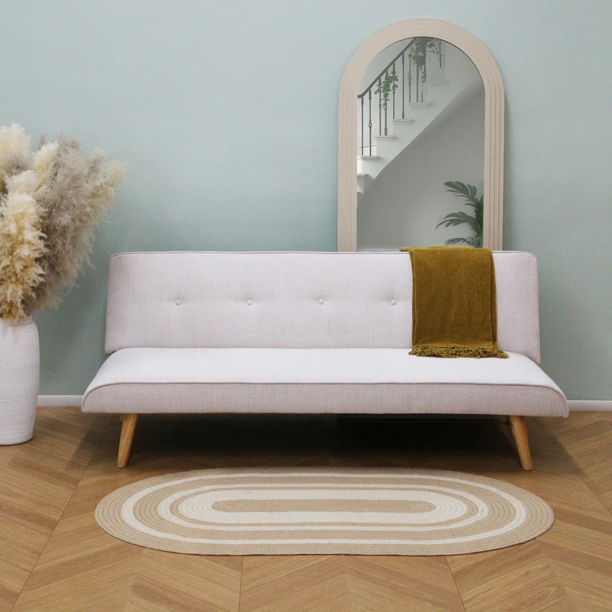 Sofia 3 Seat Oatmeal Linen Clic Clac Sofa Bed
