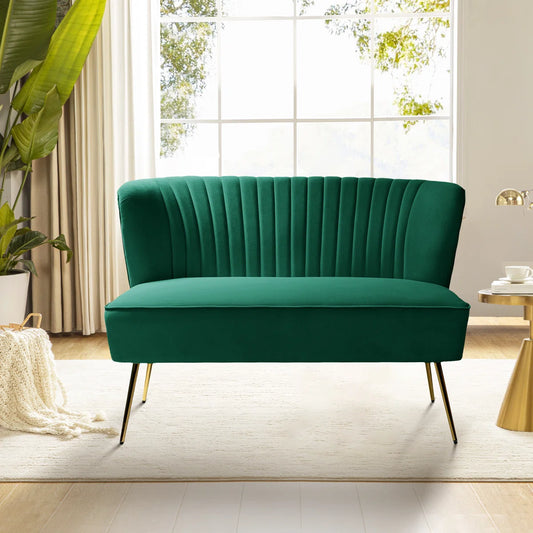 Lynette 2 Seat Green Velvet Loveseat