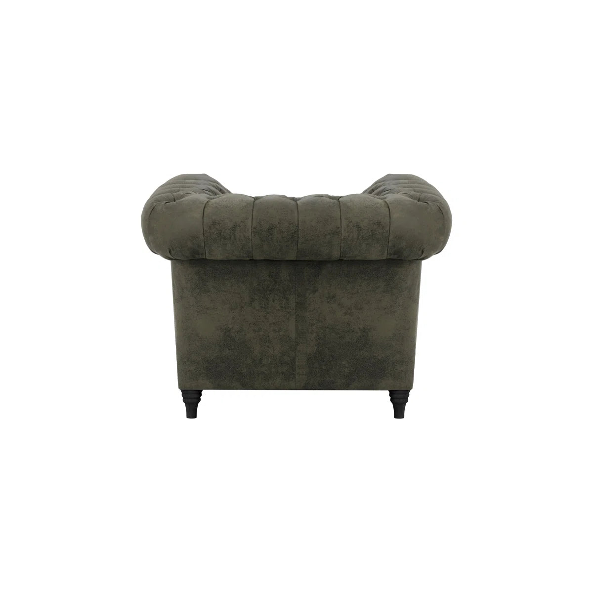 Littleton Dark Grey Faux Leather Chesterfield Armchair