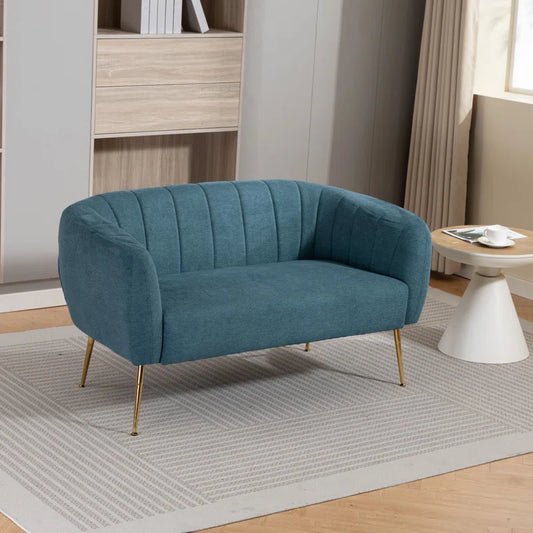 Jasmine 2 Seat Teal Upholstered Loveseat