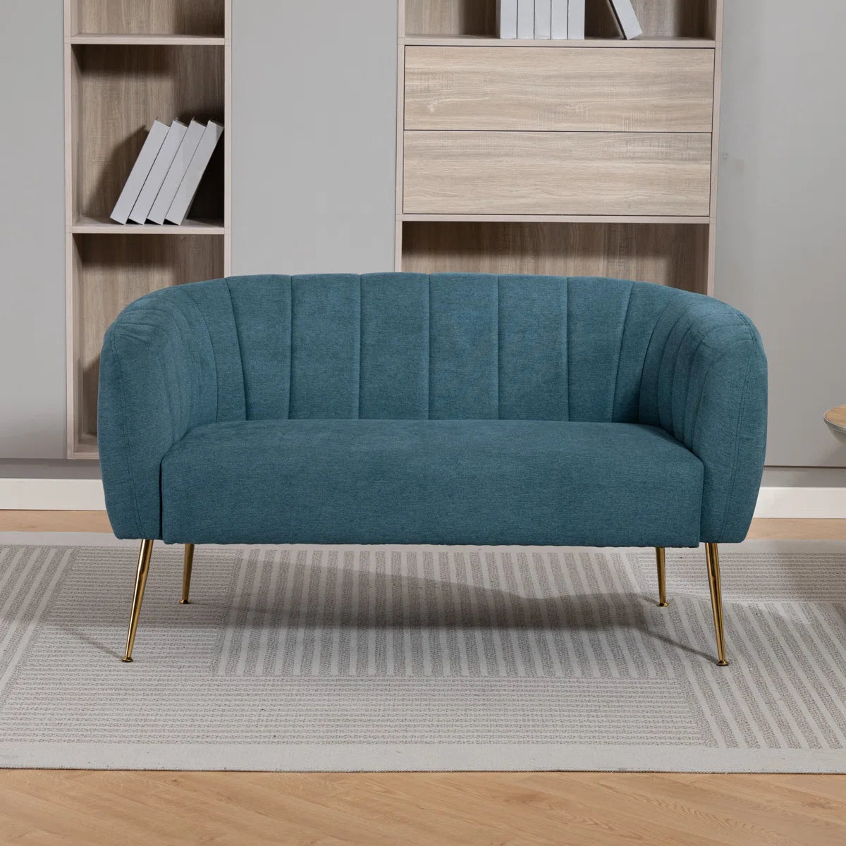 Jasmine 2 Seat Teal Upholstered Loveseat