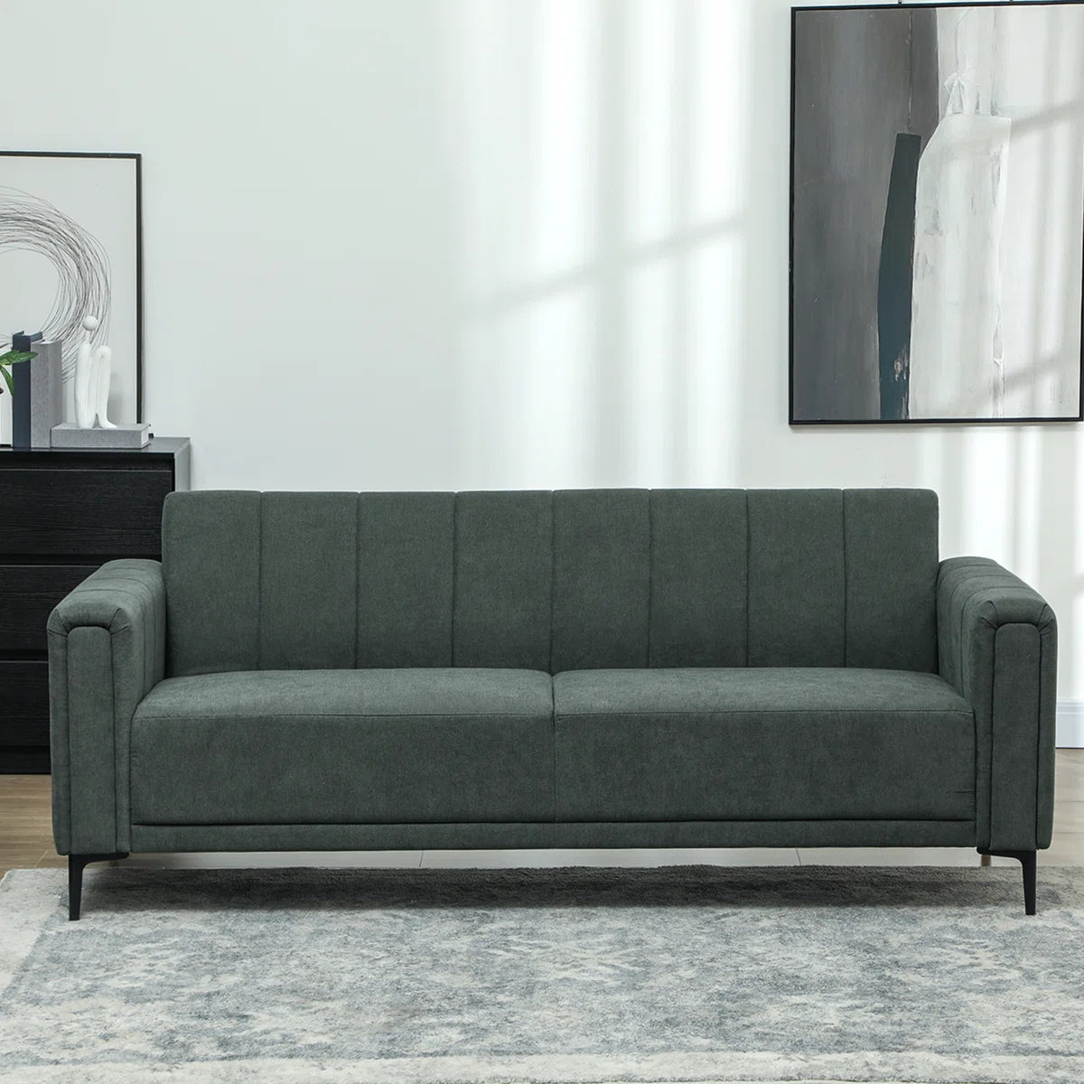 Lowen 3 Seater Grey Linen Sofa
