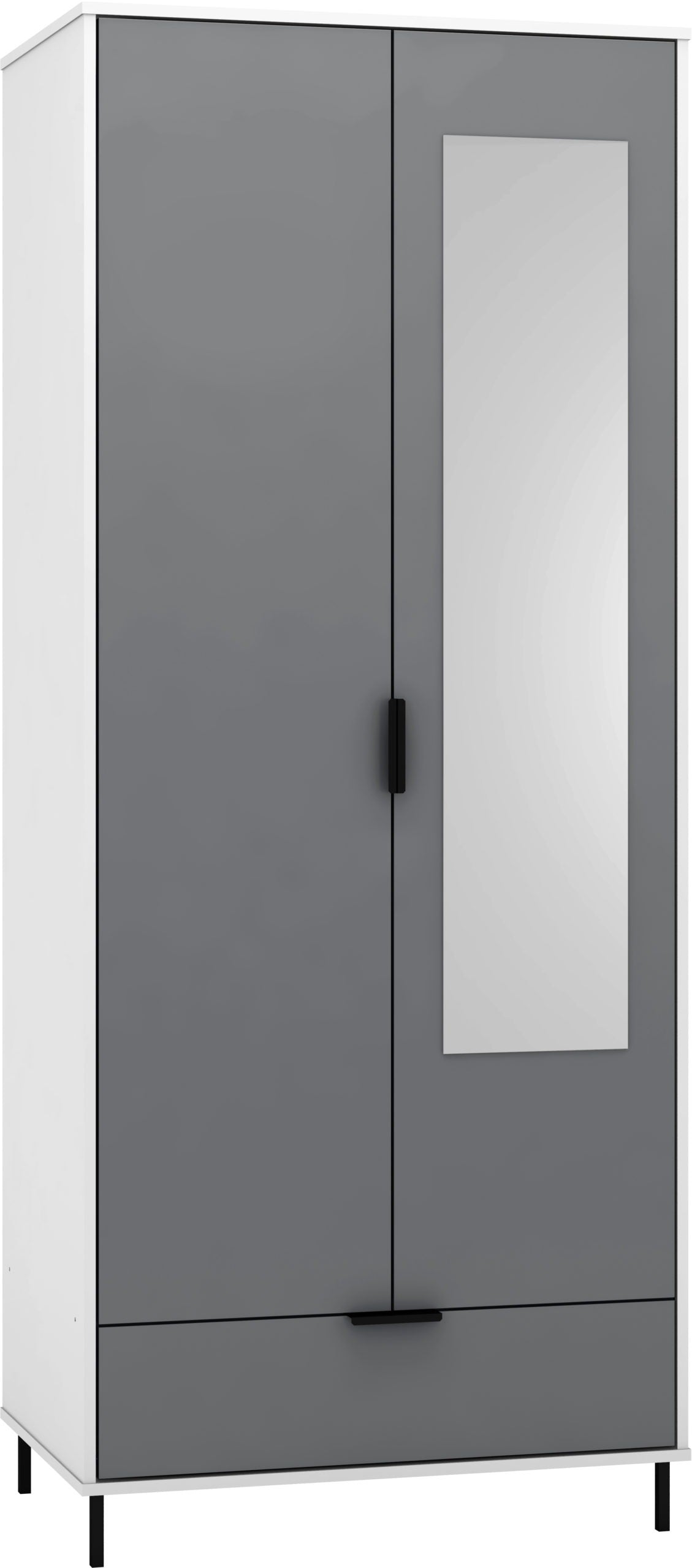 MDD 2 Door 1 Drawer Mirrored Wardrobe