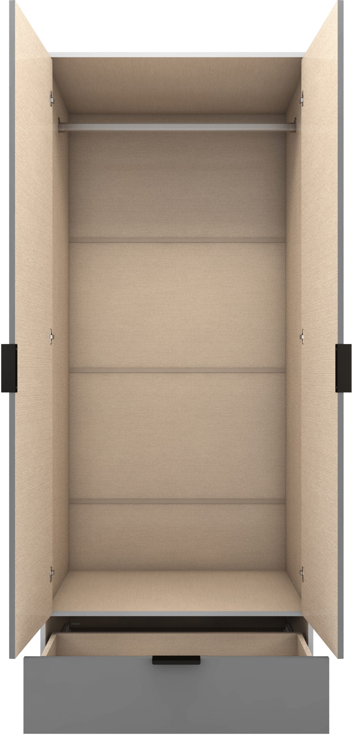 MDD 2 Door 1 Drawer Mirrored Wardrobe