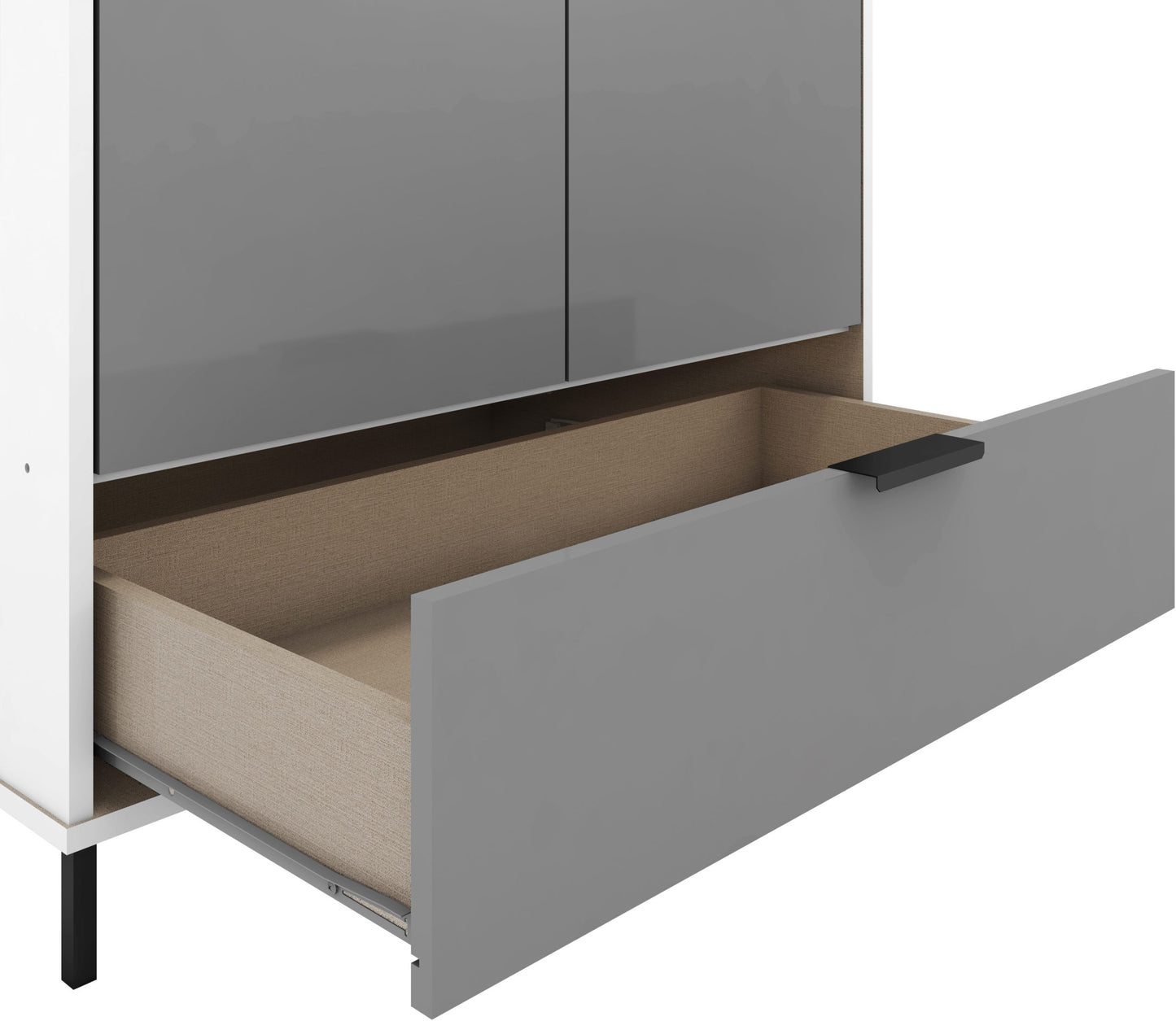 MDD 2 Door 1 Drawer Mirrored Wardrobe