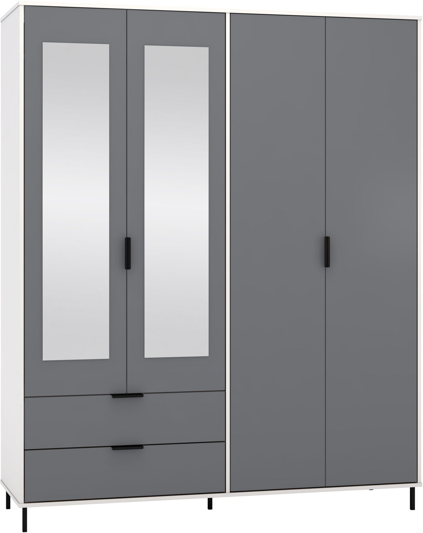 MDD 4 Door 2 Drawer Mirrored Wardrobe