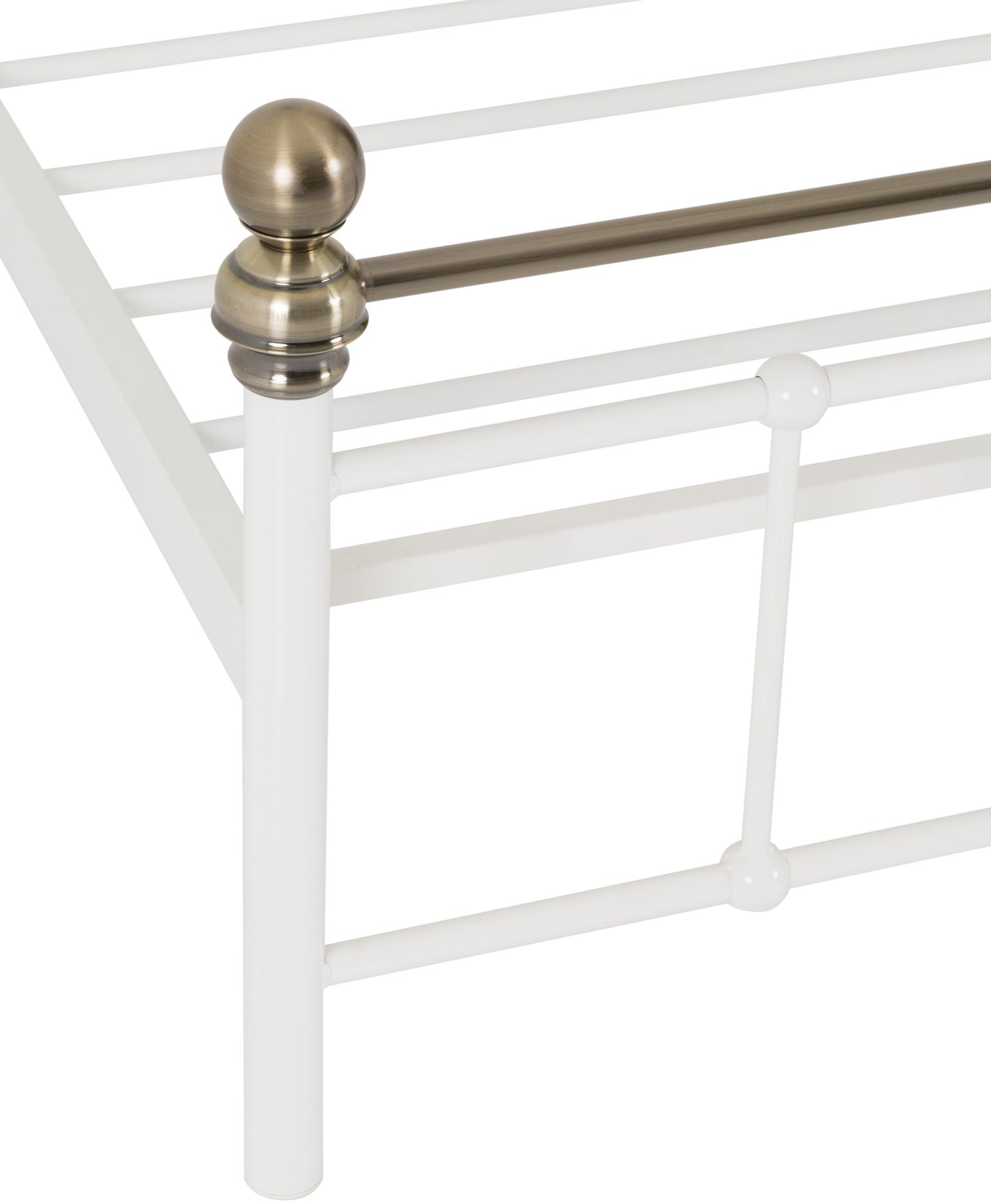 MLBR 4ft6" Double White Metal Bed