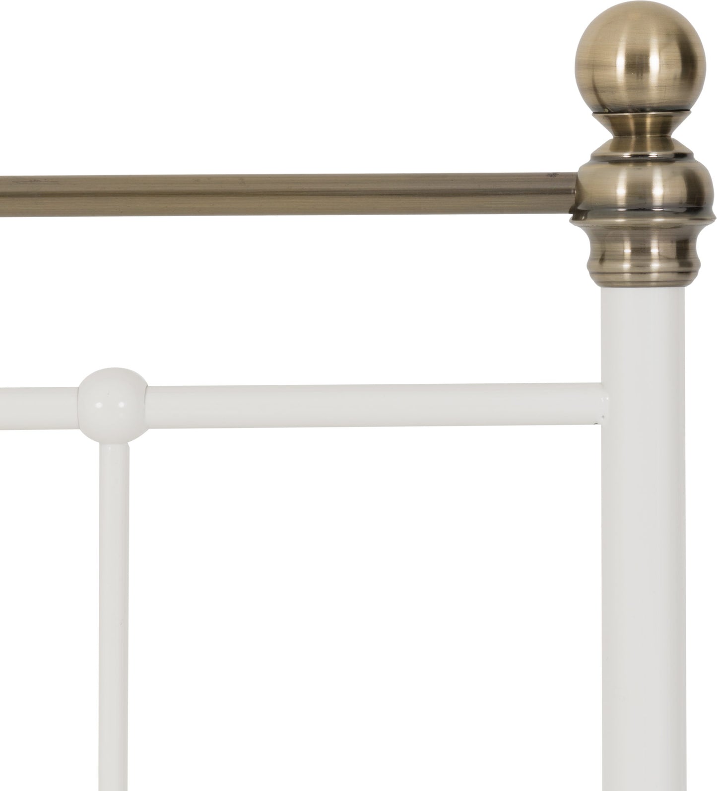 MLBR 4ft6" Double White Metal Bed