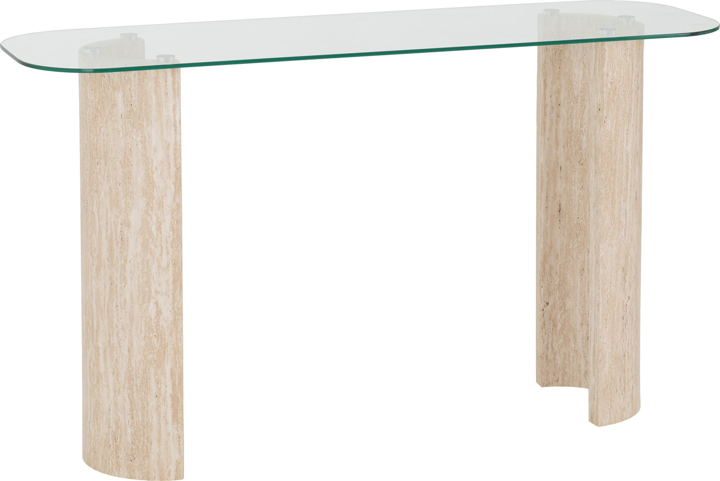 MOD Glass & Cream Marble Effect Console Table