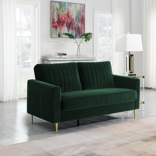 Manitee 2 Seat Bottle Green Velvet Sofa