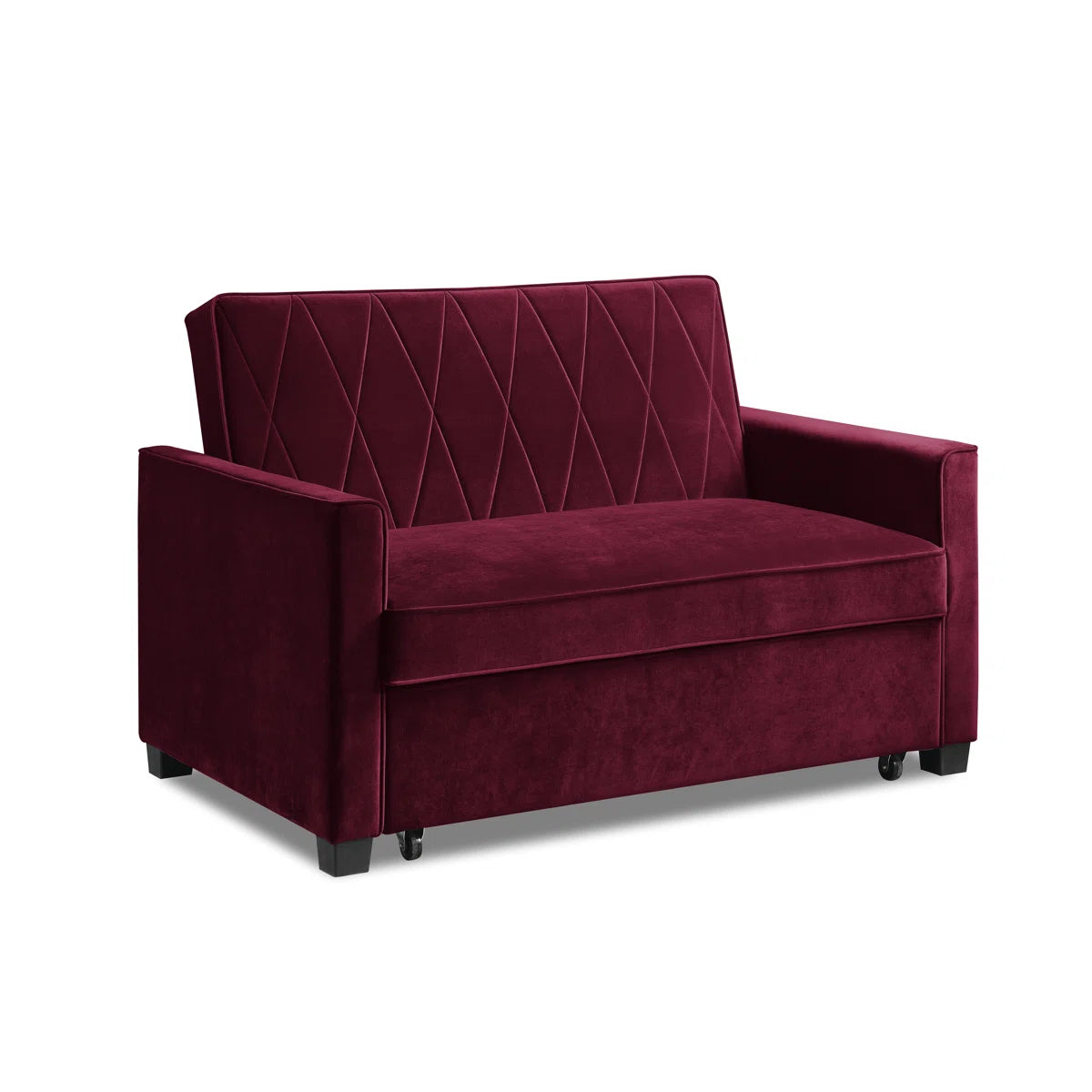Matthew 2 Seat Wine Velvet Sofa Bed