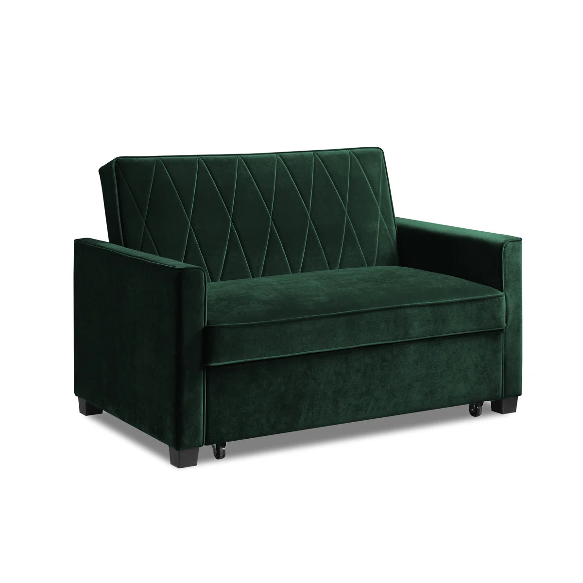 Mateo 2 Seat Hunter Green Velvet Sofa Bed