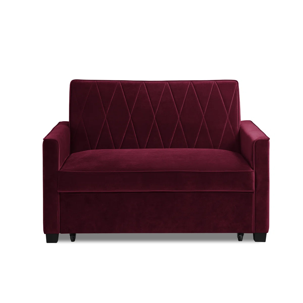 Matthew 2 Seat Wine Velvet Sofa Bed