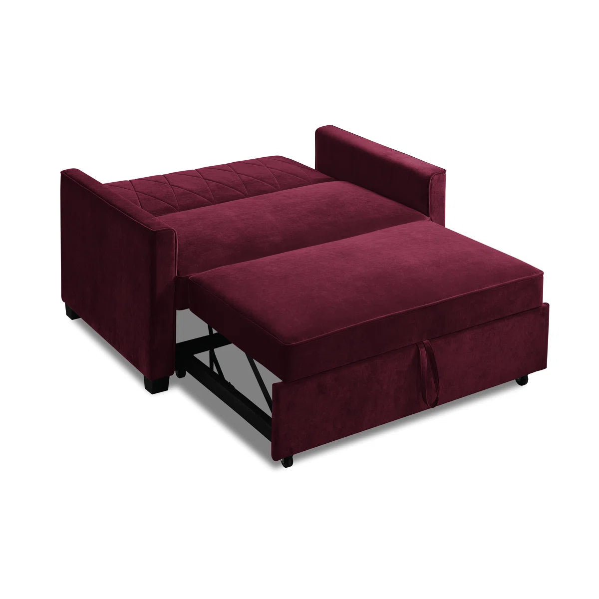 Matthew 2 Seat Wine Velvet Sofa Bed