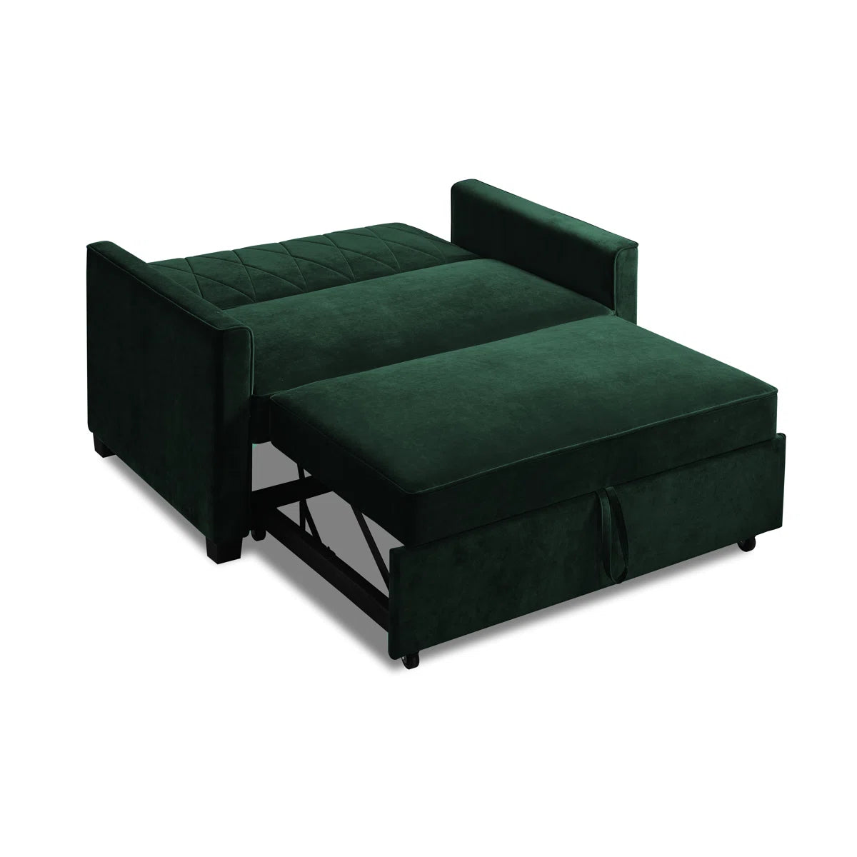 Mateo 2 Seat Hunter Green Velvet Sofa Bed
