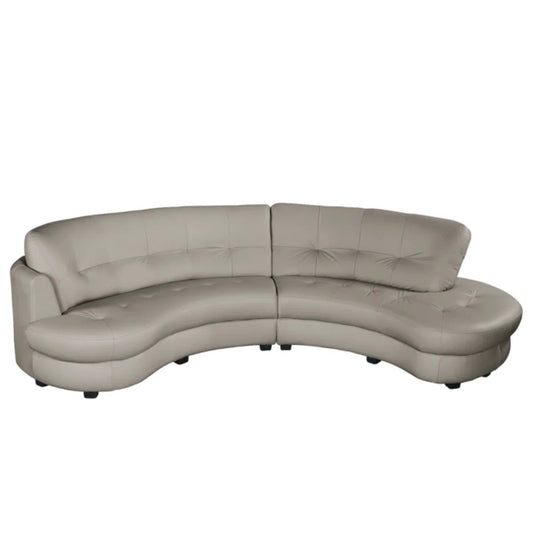Marina Light Grey Real Leather Corner Sofa