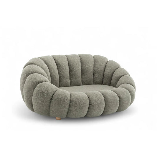 Martel 2 Seat Olive Teddy Boucle Low Sofa