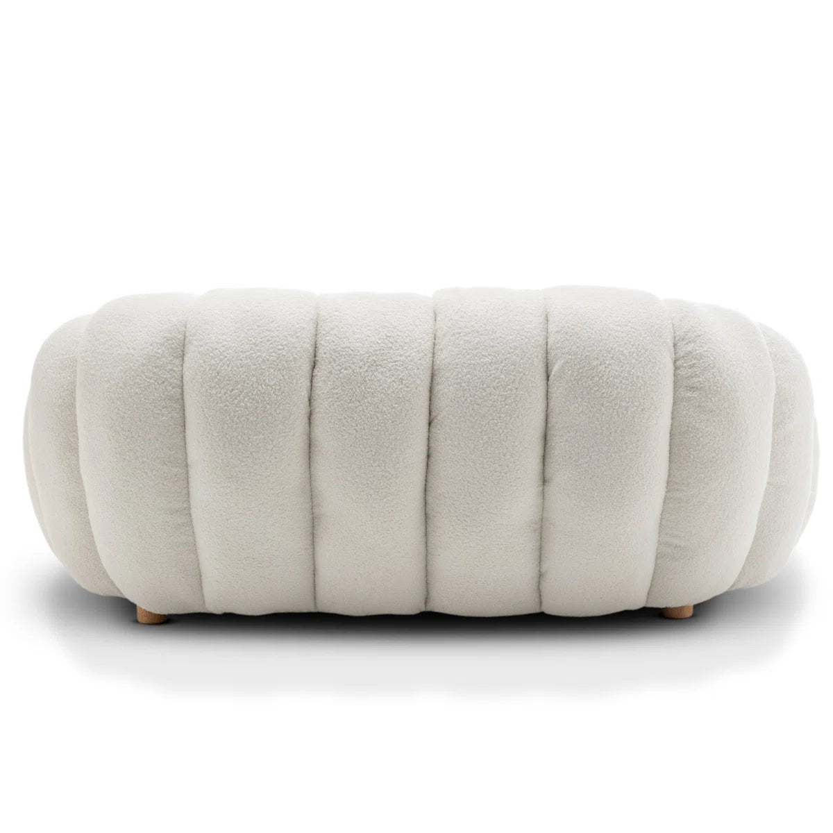 Martel 2 Seat White Teddy Boucle Low Sofa