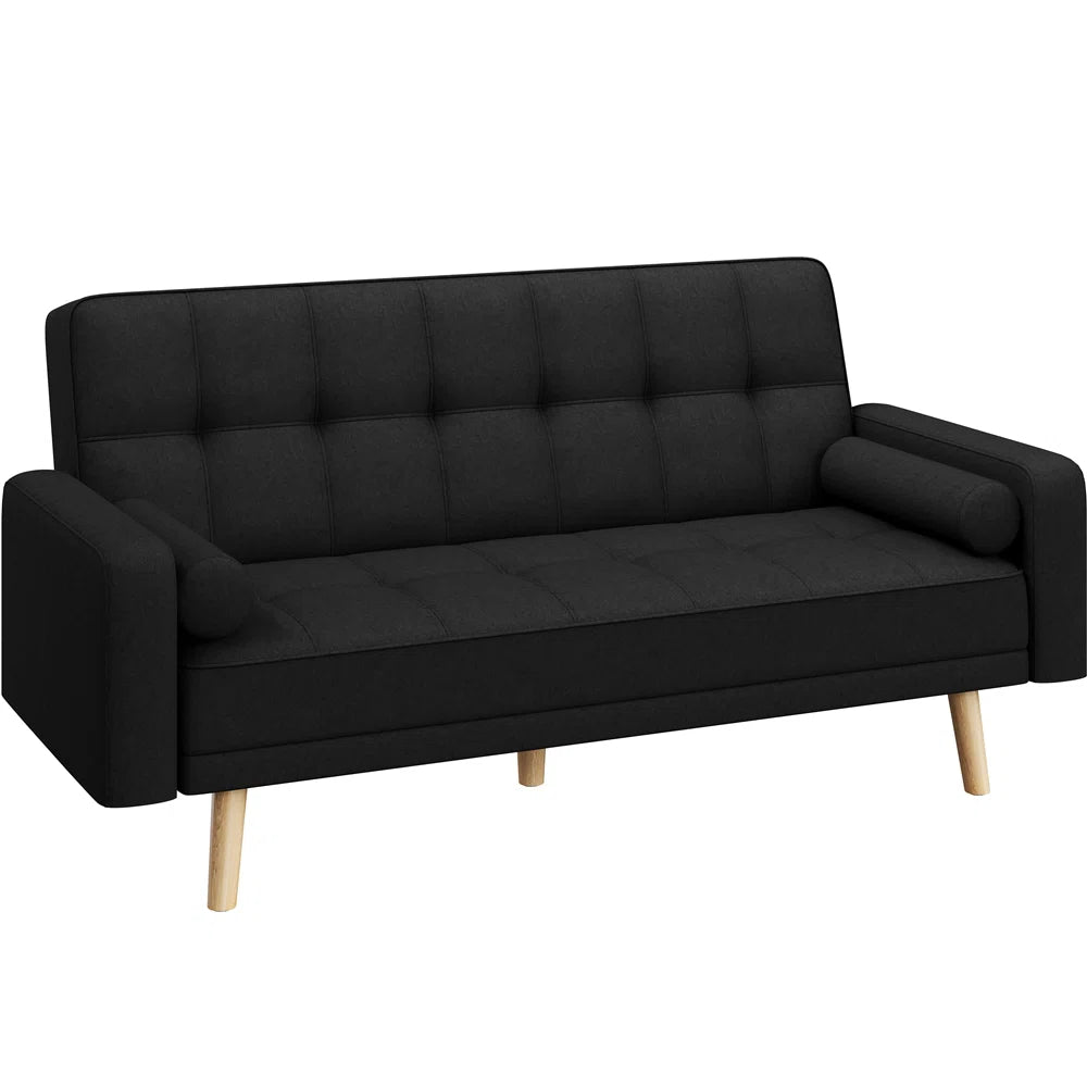 Madonna 3 Seat Black Upholstered Clic Clac Sofa Bed