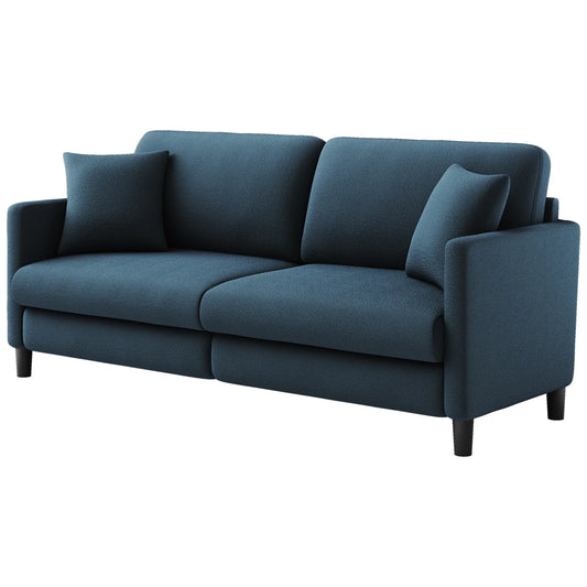 Murphy 3 Seat Blue/Grey Teddy Sofa
