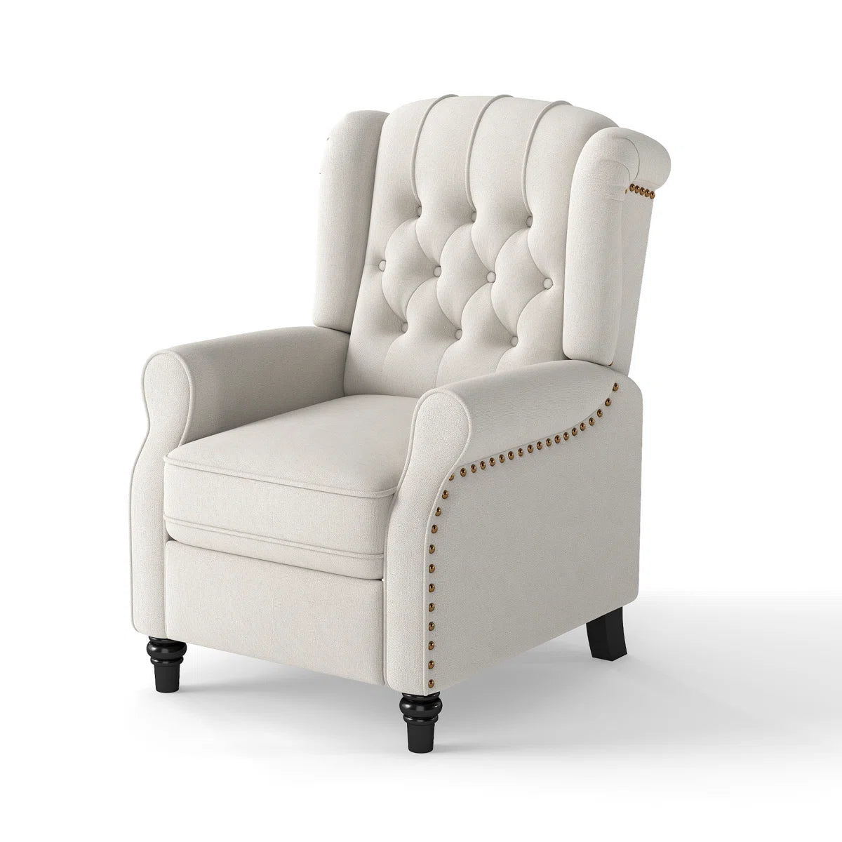 Dahlia Ivory Suede Manual Recliner