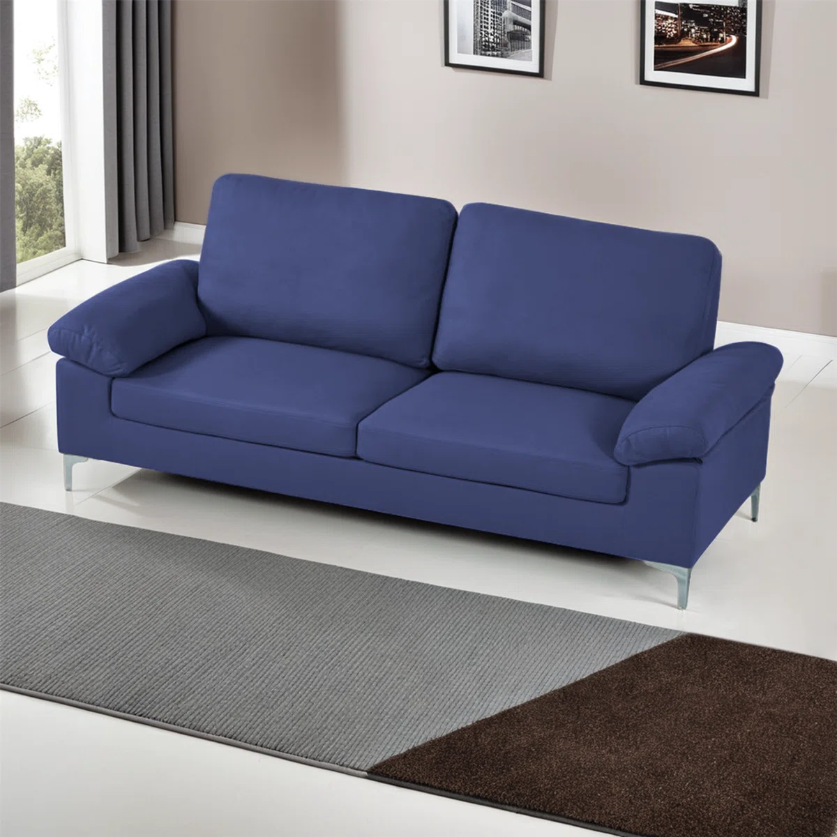 Molly 2 Seat Blue Upholstered Sofa